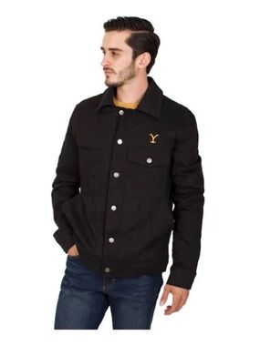 Men's YellowStone Cole Hauser Rip Wheeler Stylish Cowboy Black Suede Jacket; L